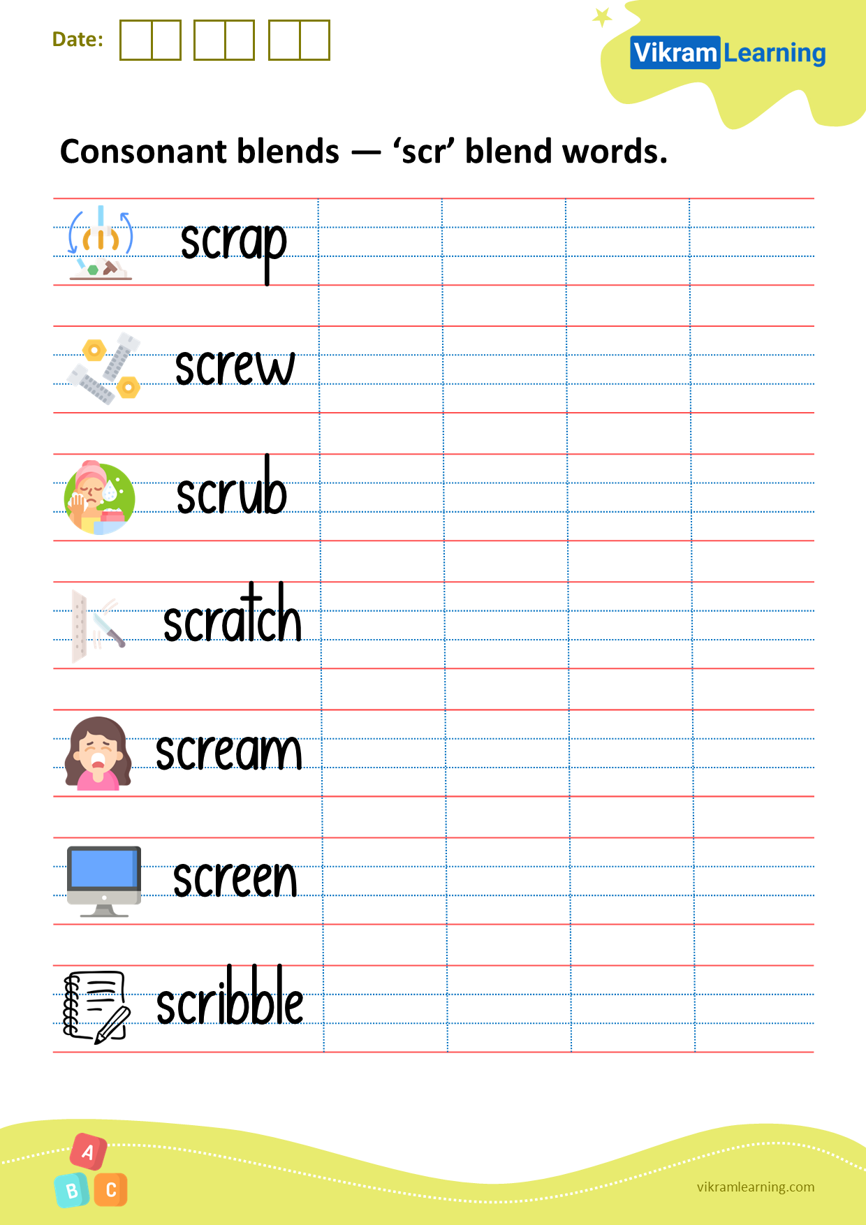 Download free worksheets - Consonant Blends